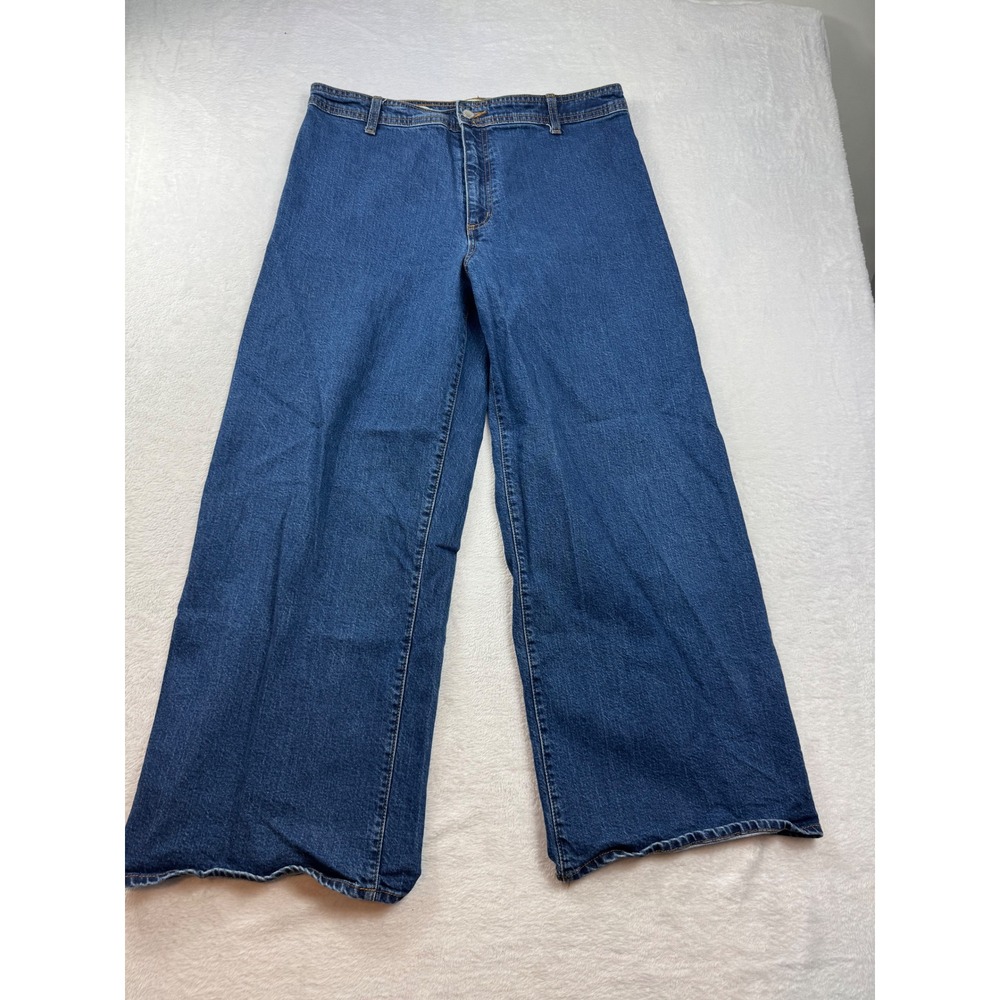 Universal Thread Womens Sailor Wide Leg Jeans Blue Denim High Rise Size 14R